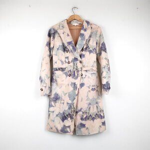 SOLITAIRE Anthropologie Floral Faux Suede Blazer Jacket Women's Small